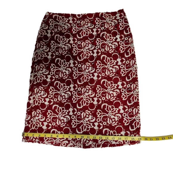 NWT Talbots Size 6 Pencil Skirt Red & White - Picture 7 of 14